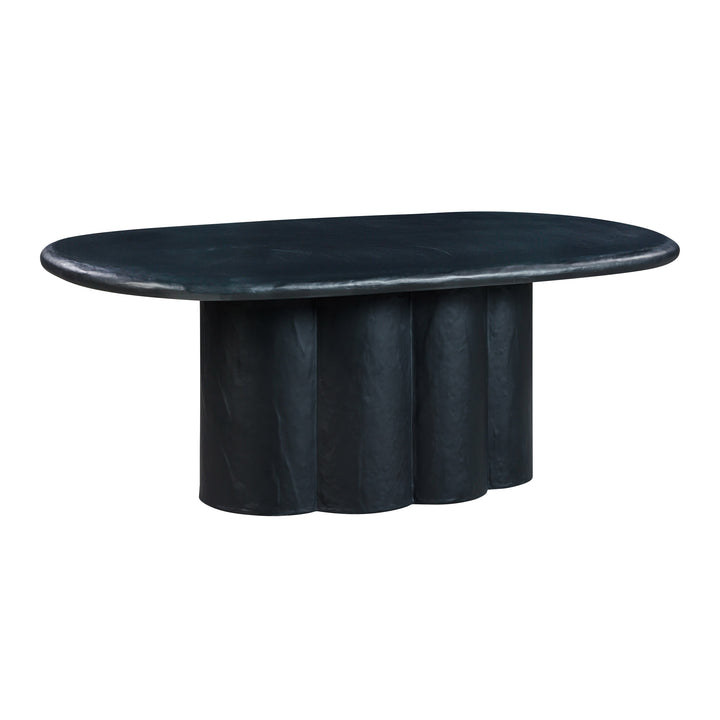 TOV Furniture Elika Black Faux Plaster Oval Dining Table OUTDOOR DINING TABLES