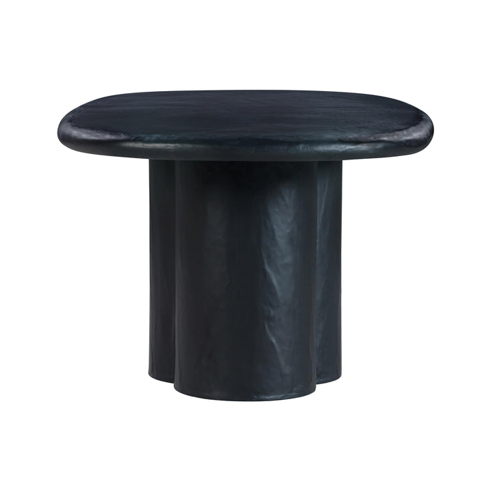 TOV Furniture Elika Black Faux Plaster Oval Dining Table OUTDOOR DINING TABLES