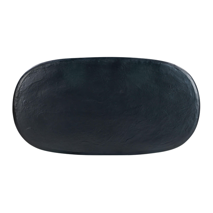 TOV Furniture Elika Black Faux Plaster Oval Dining Table OUTDOOR DINING TABLES