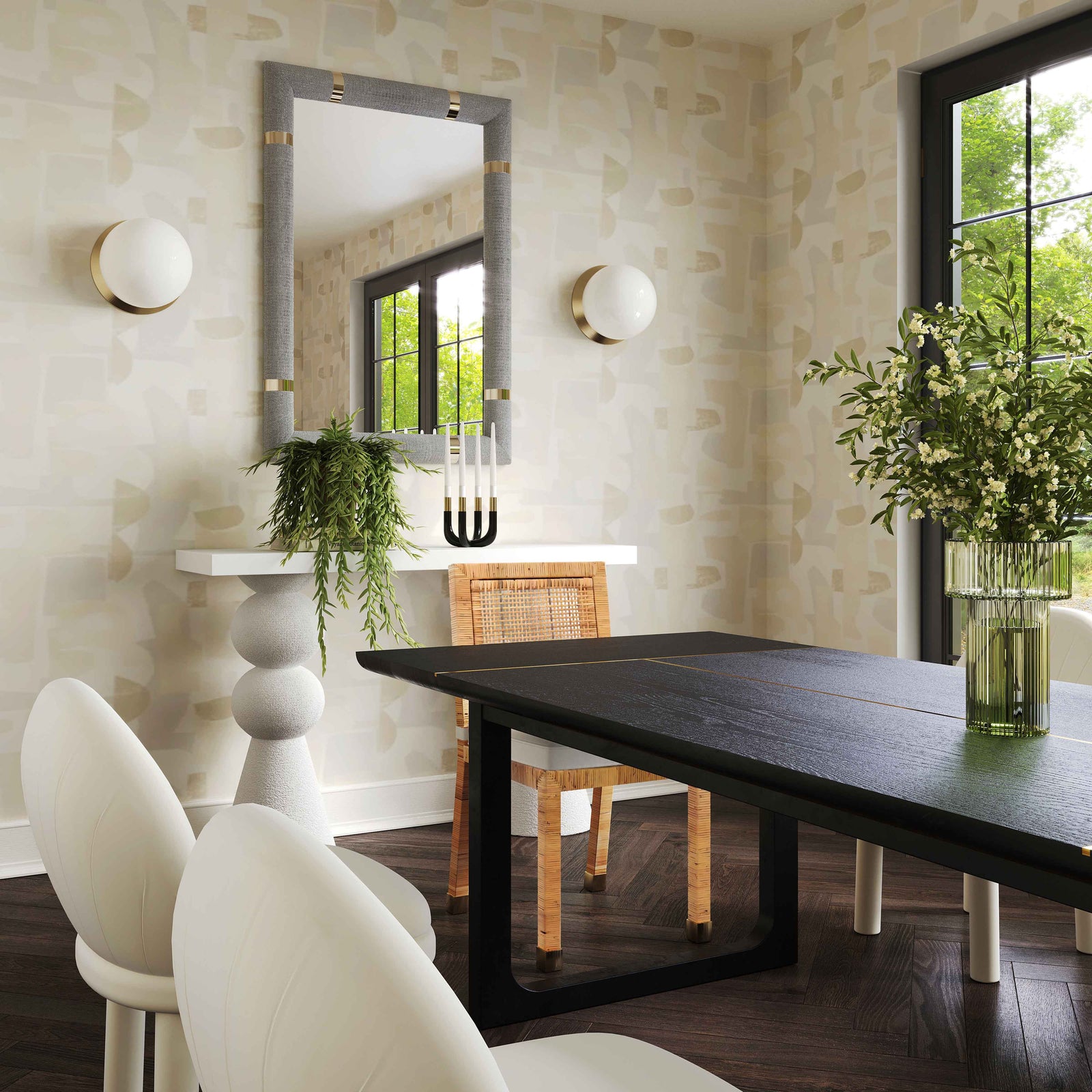 TOV Furniture Shiloh Black Ash Rectangular Dining Table DINING TABLES