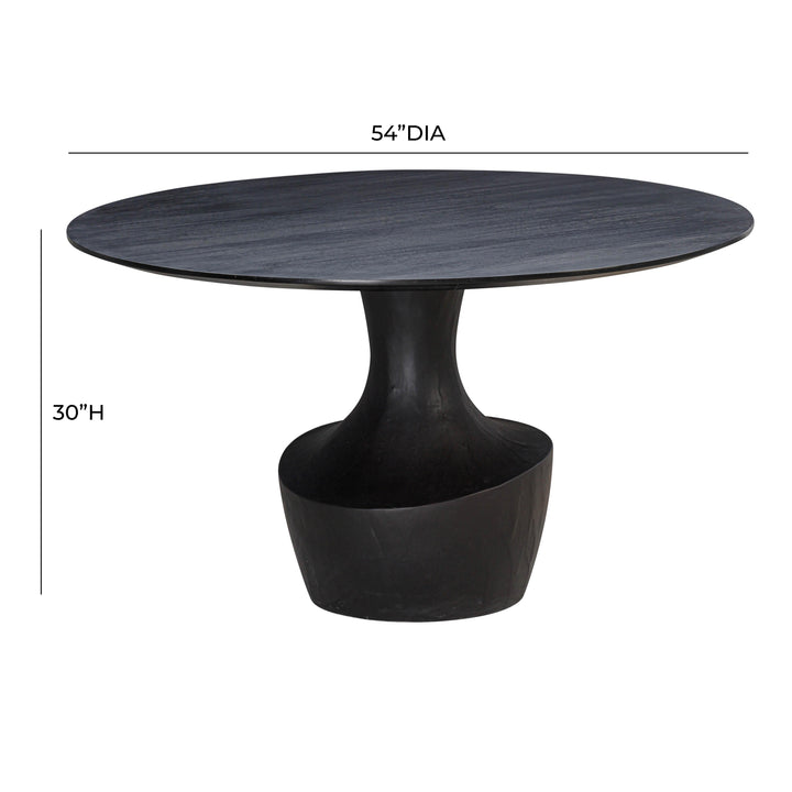 American Home Furniture | TOV Furniture - Gevra Black Acacia & Faux Plaster Dining Table