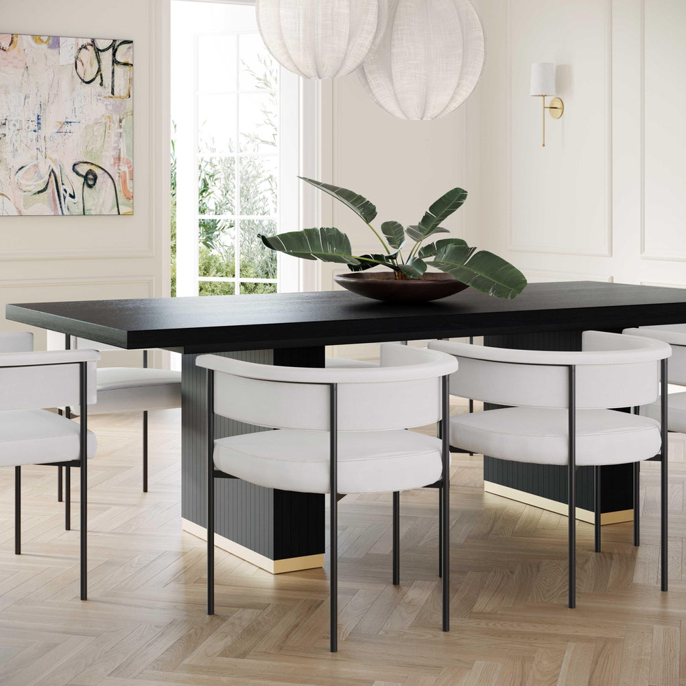 American Home Furniture | TOV Furniture - Chelsea Black Oak Rectangular Dining Table