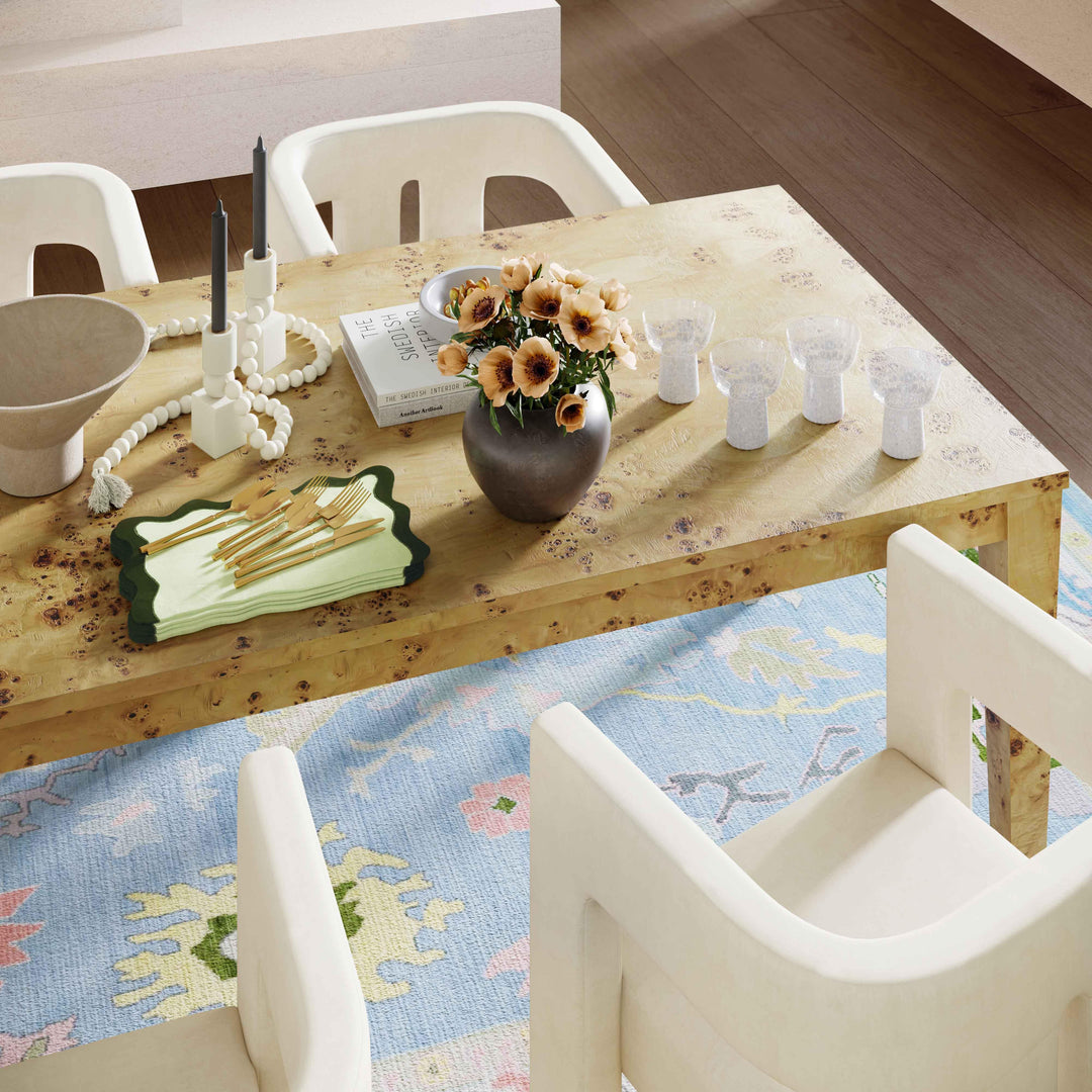 TOV Furniture Brandyss Natural Burl Rectangular Dining Table DINING TABLES
