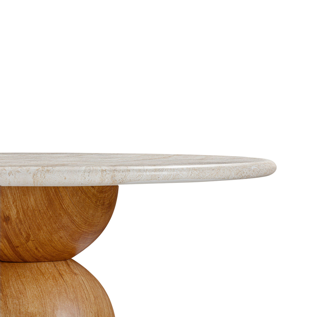 TOV Furniture Cynthia Travertine Concrete Indoor / Outdoor 54" Round Dining Table OUTDOOR DINING TABLES