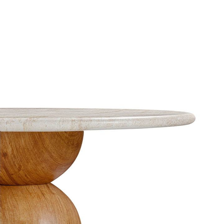 TOV Furniture Cynthia Travertine Concrete Indoor / Outdoor 54" Round Dining Table OUTDOOR DINING TABLES