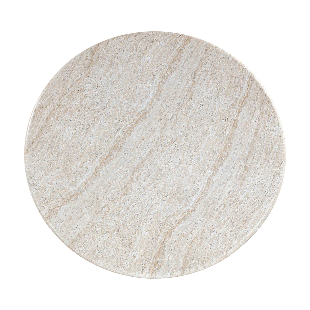 TOV Furniture Cynthia Travertine Concrete Indoor / Outdoor 54" Round Dining Table OUTDOOR DINING TABLES