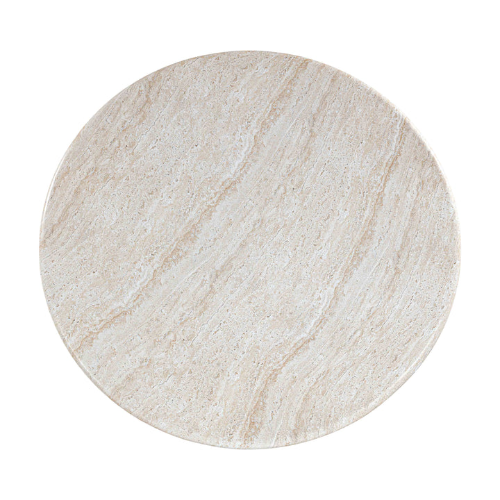 TOV Furniture Cynthia Travertine Concrete Indoor / Outdoor 54" Round Dining Table OUTDOOR DINING TABLES