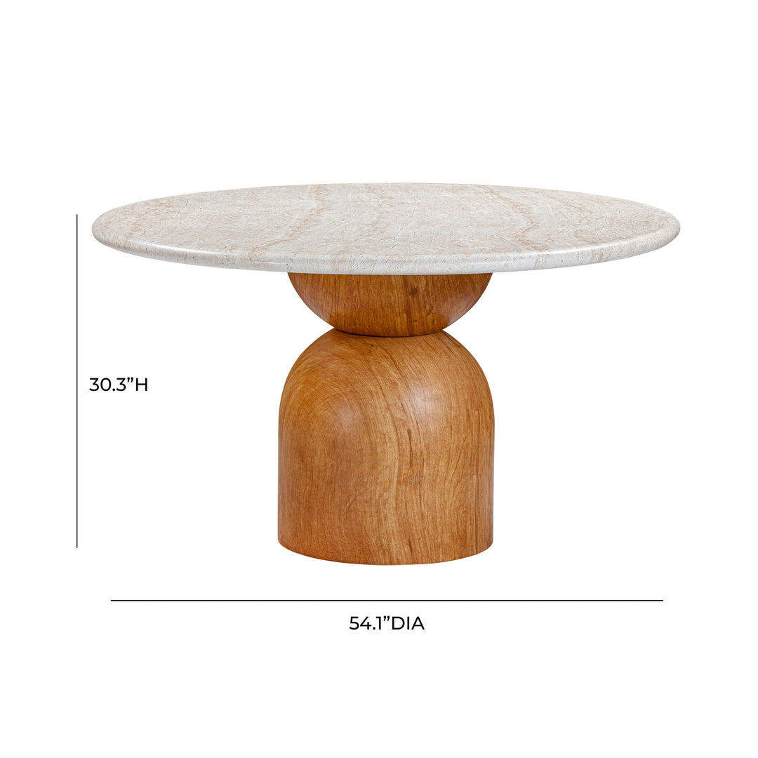 TOV Furniture Cynthia Travertine Concrete Indoor / Outdoor 54" Round Dining Table OUTDOOR DINING TABLES