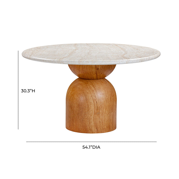 TOV Furniture Cynthia Travertine Concrete Indoor / Outdoor 54" Round Dining Table OUTDOOR DINING TABLES