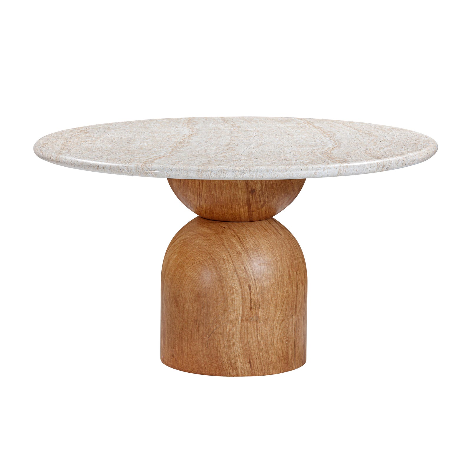 TOV Furniture Cynthia Travertine Concrete Indoor / Outdoor 54" Round Dining Table OUTDOOR DINING TABLES