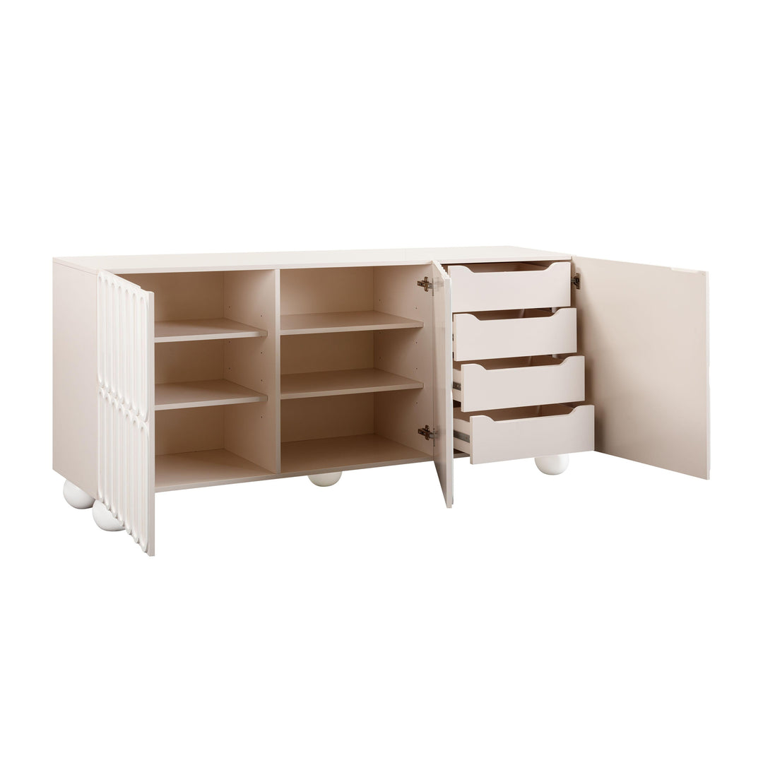 TOV Furniture Tori Motif Taupe Buffet CABINETS