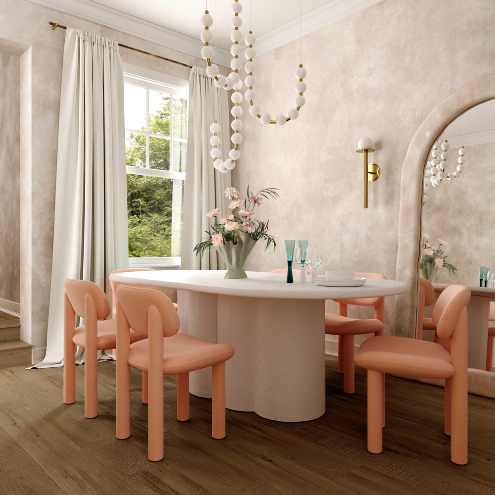 American Home Furniture | TOV Furniture - Elise Mellow Salmon Velvet Dining Chair
