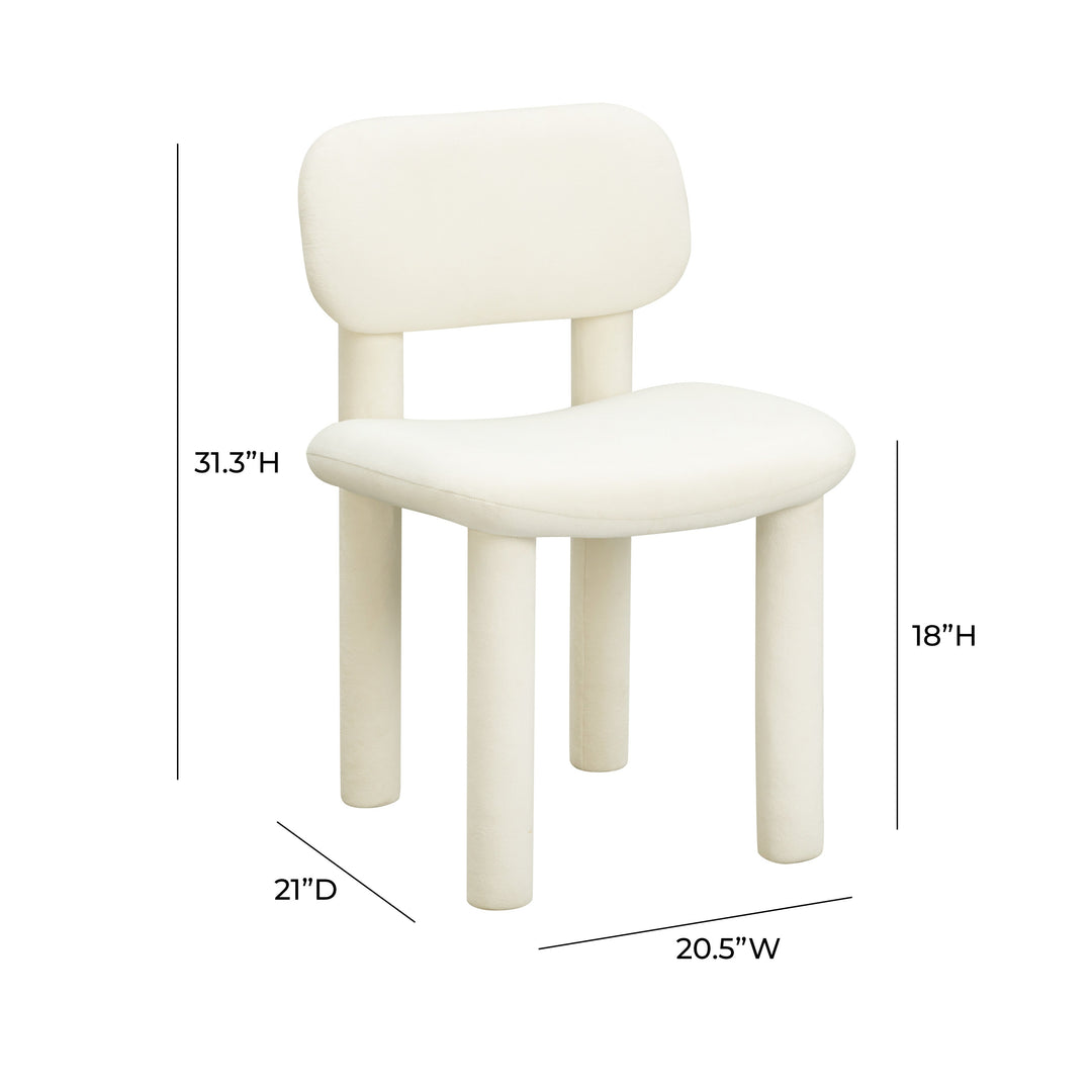 TOV Furniture Elise Ivory White Velvet Dining Chair - Set of 2 DINING CHAIRS