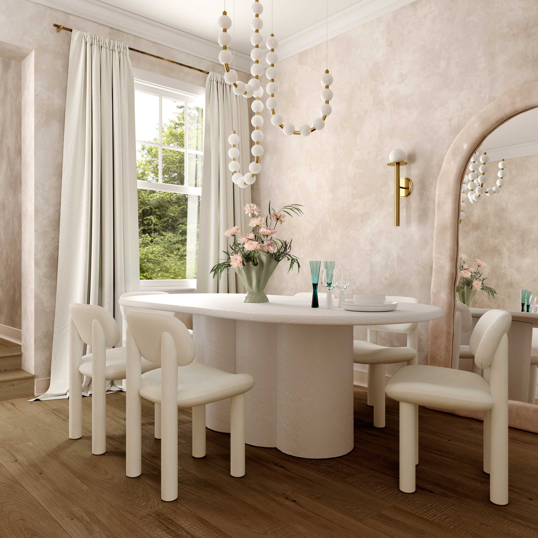 TOV Furniture Elise Ivory White Velvet Dining Chair - Set of 2 DINING CHAIRS
