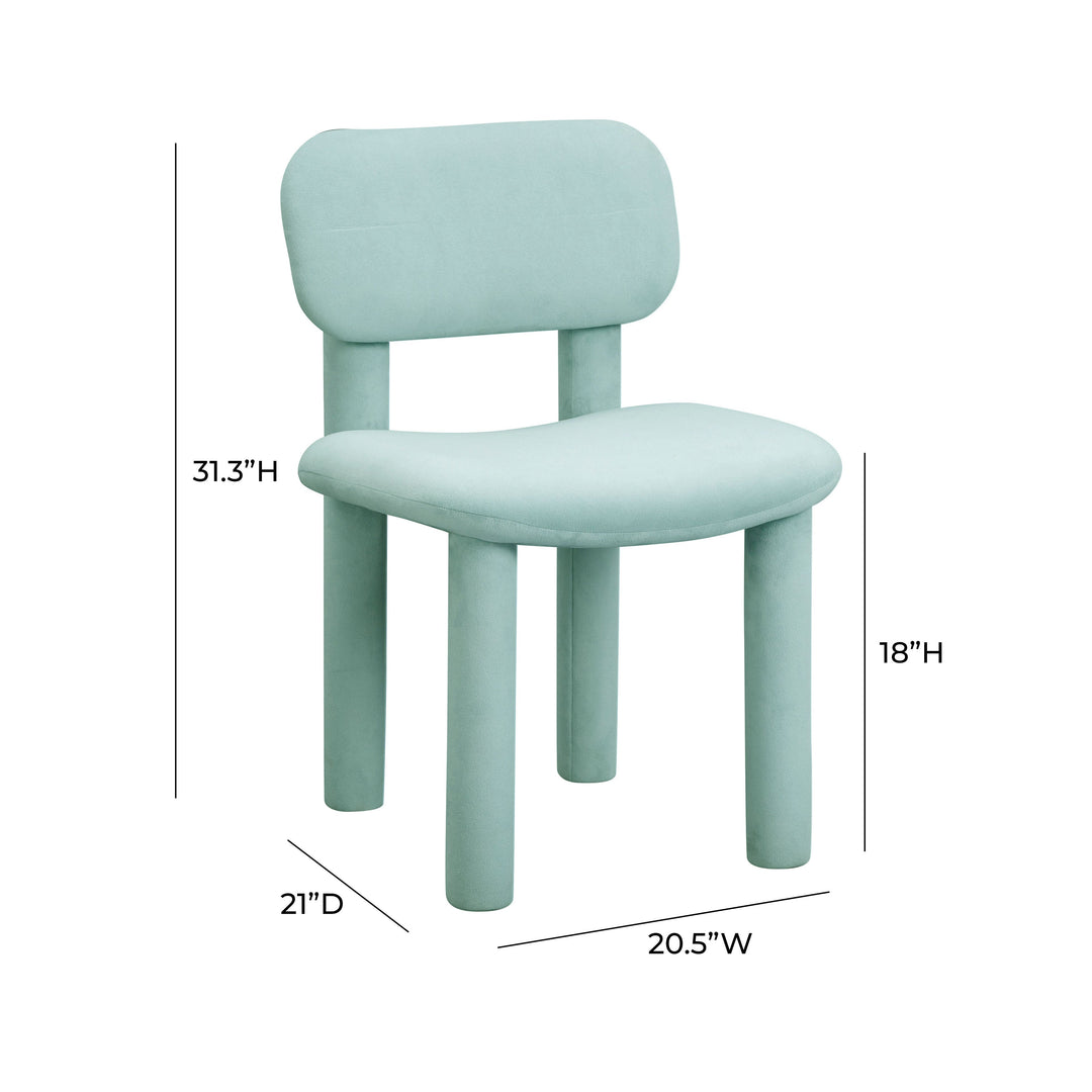 TOV Furniture Elise Pale Blue Velvet Dining Chair - Set of 2 DINING CHAIRS