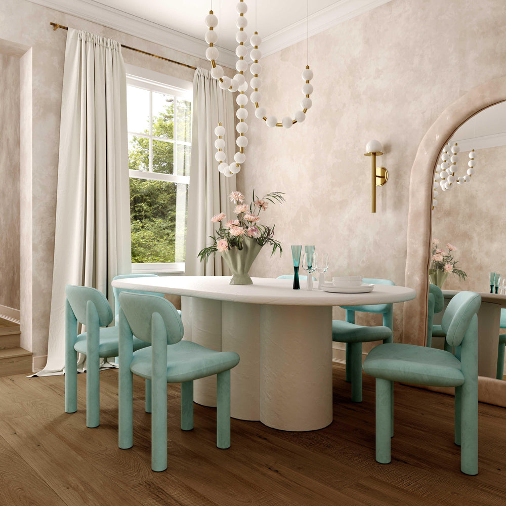 American Home Furniture | TOV Furniture - Elise Pale Blue Velvet Dining Chair