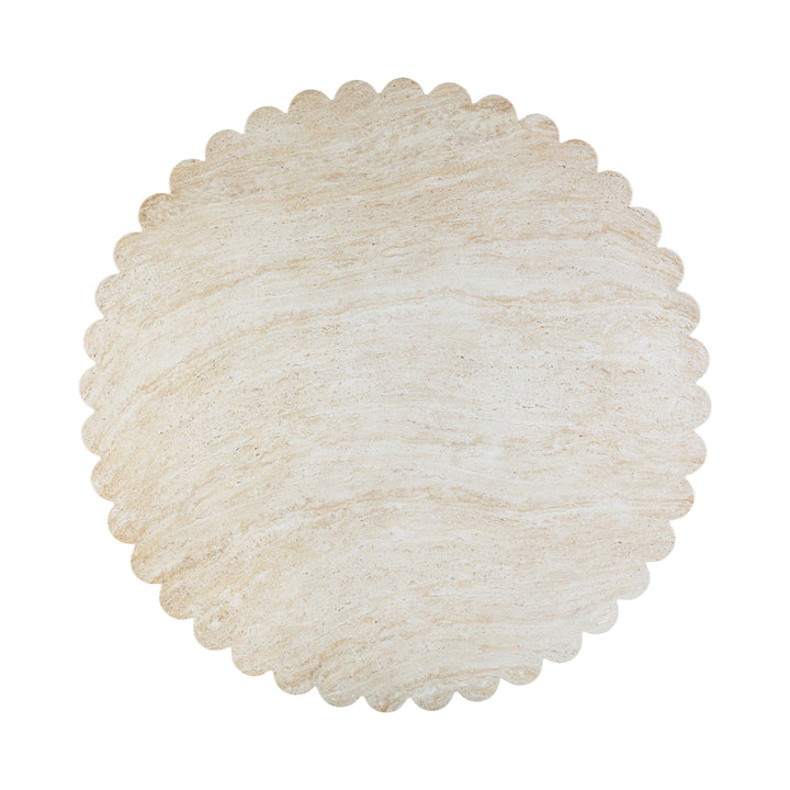 TOV Furniture Blossom Washed Travertine Finish Indoor / Outdoor 54" Round Dining Table OUTDOOR DINING TABLES