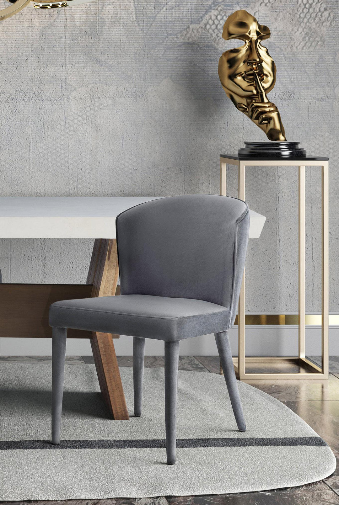 American Home Furniture | TOV Furniture - Metropolitan Grey Velvet Chair