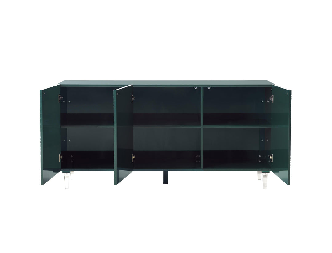 American Home Furniture | TOV Furniture - Karma Green Lacquer Buffet