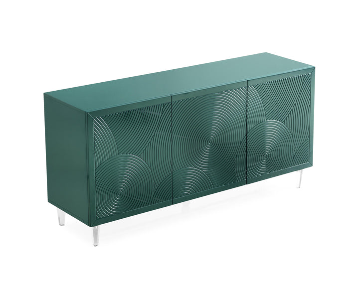 American Home Furniture | TOV Furniture - Karma Green Lacquer Buffet