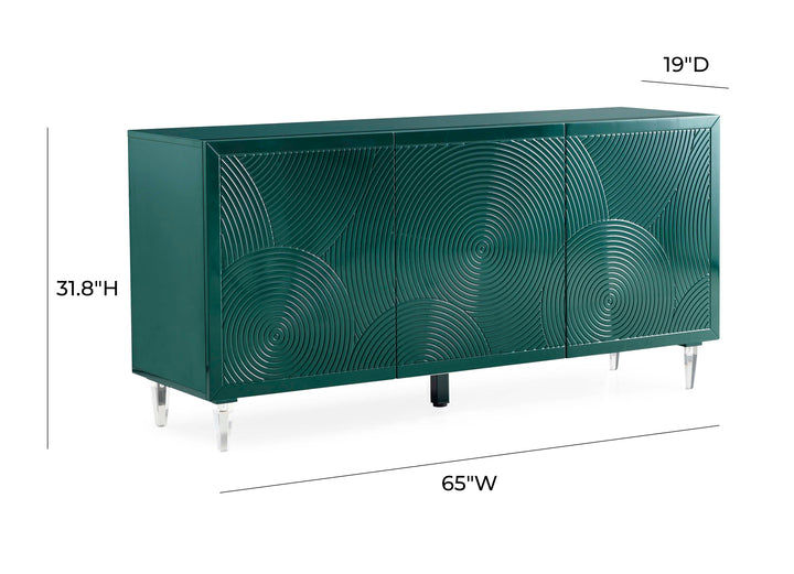 American Home Furniture | TOV Furniture - Karma Green Lacquer Buffet