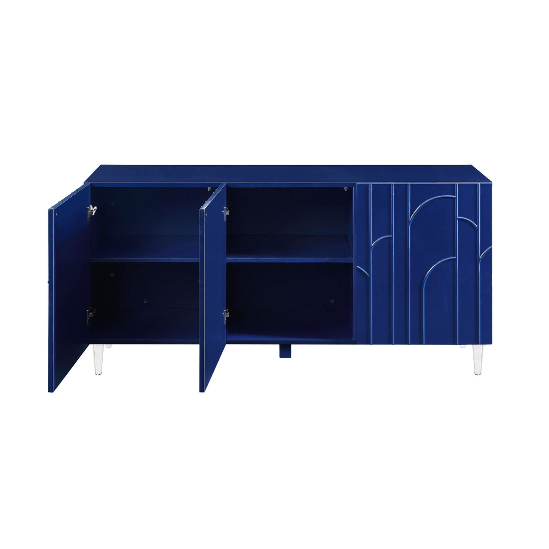 American Home Furniture | TOV Furniture - Deco Blue Lacquer Buffet