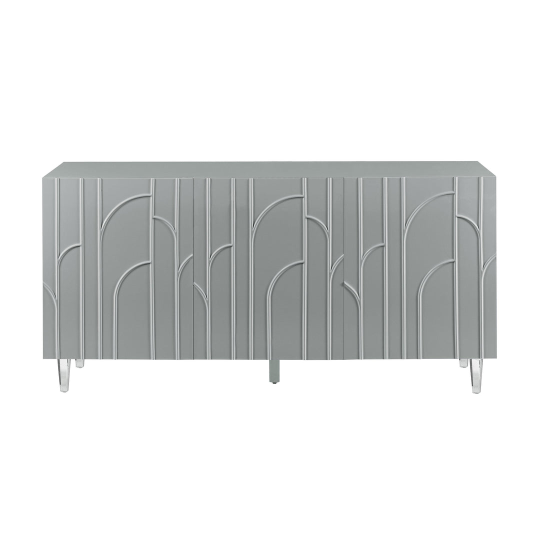 American Home Furniture | TOV Furniture - Deco Grey Lacquer Buffet