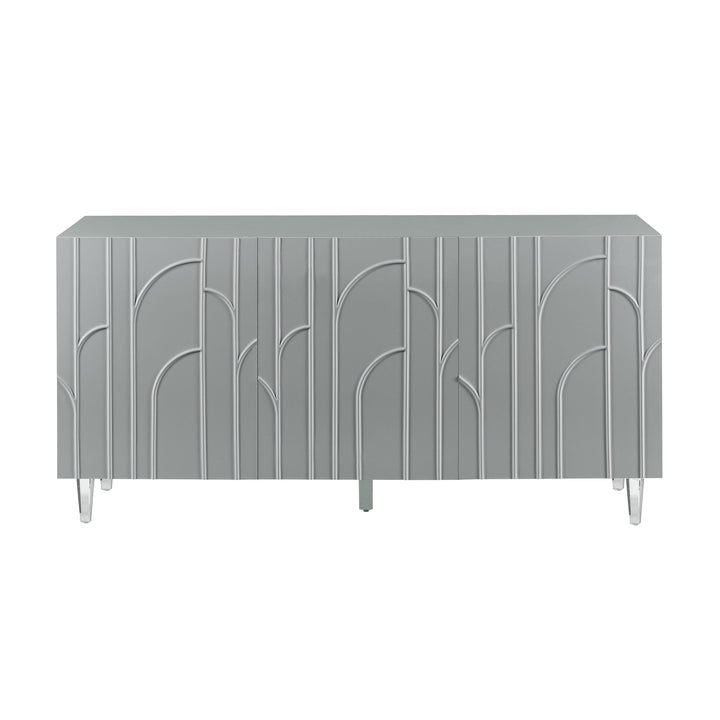 American Home Furniture | TOV Furniture - Deco Grey Lacquer Buffet