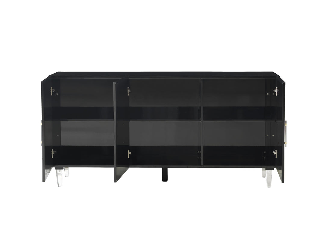 American Home Furniture | TOV Furniture - Famke Black Lacquer Buffet