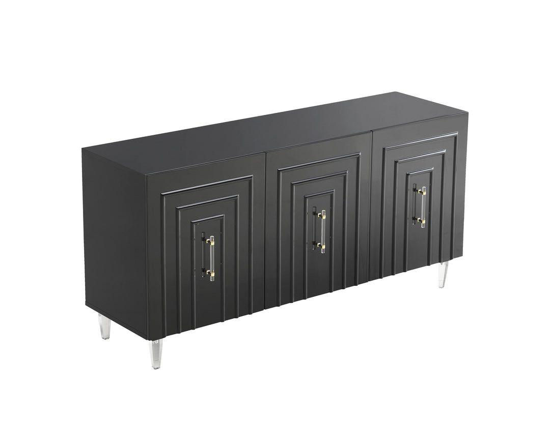 American Home Furniture | TOV Furniture - Famke Black Lacquer Buffet