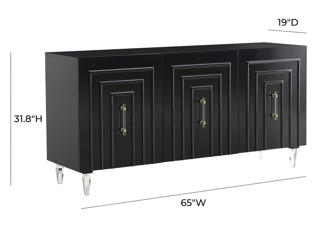 American Home Furniture | TOV Furniture - Famke Black Lacquer Buffet