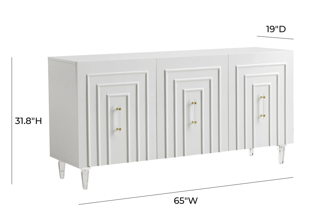 American Home Furniture | TOV Furniture - Famke White Lacquer Buffet