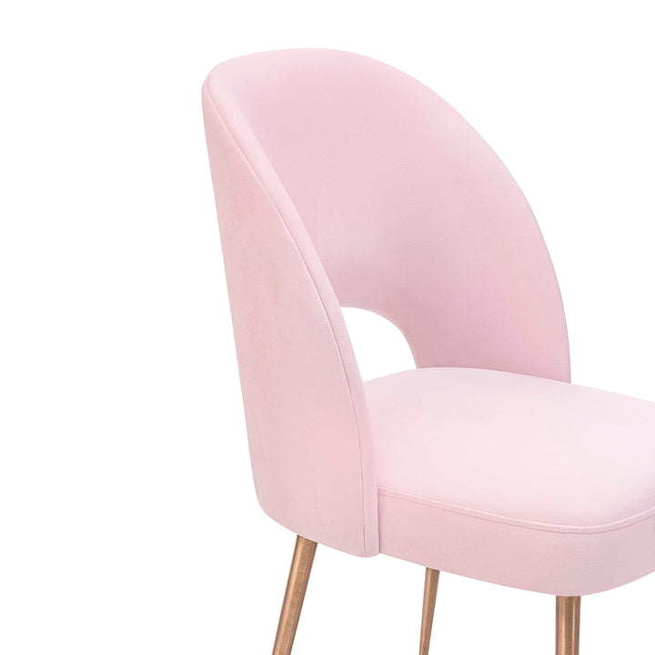 TOV Furniture Swell Blush Velvet Chair DINING CHAIRS