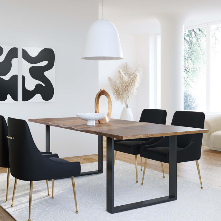 TOV Furniture Beatrix Black Velvet Side Chair DINING CHAIRS