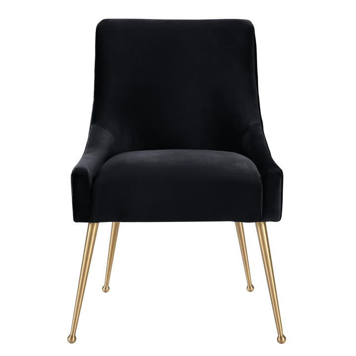 TOV Furniture Beatrix Black Velvet Side Chair DINING CHAIRS