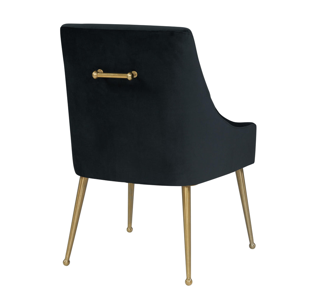 TOV Furniture Beatrix Black Velvet Side Chair DINING CHAIRS
