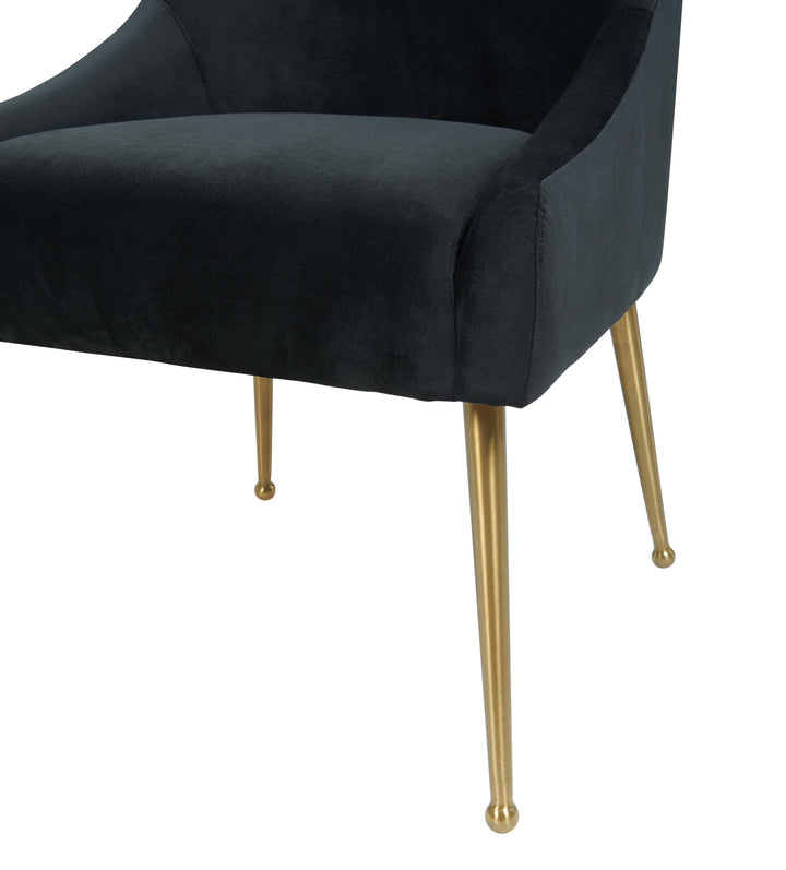 TOV Furniture Beatrix Black Velvet Side Chair DINING CHAIRS