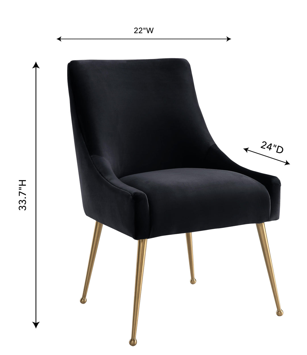 American Home Furniture | TOV Furniture - Beatrix Black Velvet Side Chair