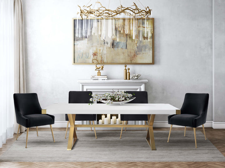 TOV Furniture Beatrix Black Velvet Side Chair DINING CHAIRS