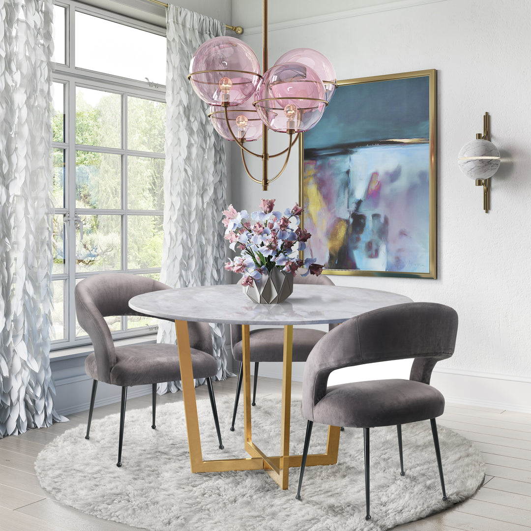 American Home Furniture | TOV Furniture - Rocco Grey Velvet Dining Chair