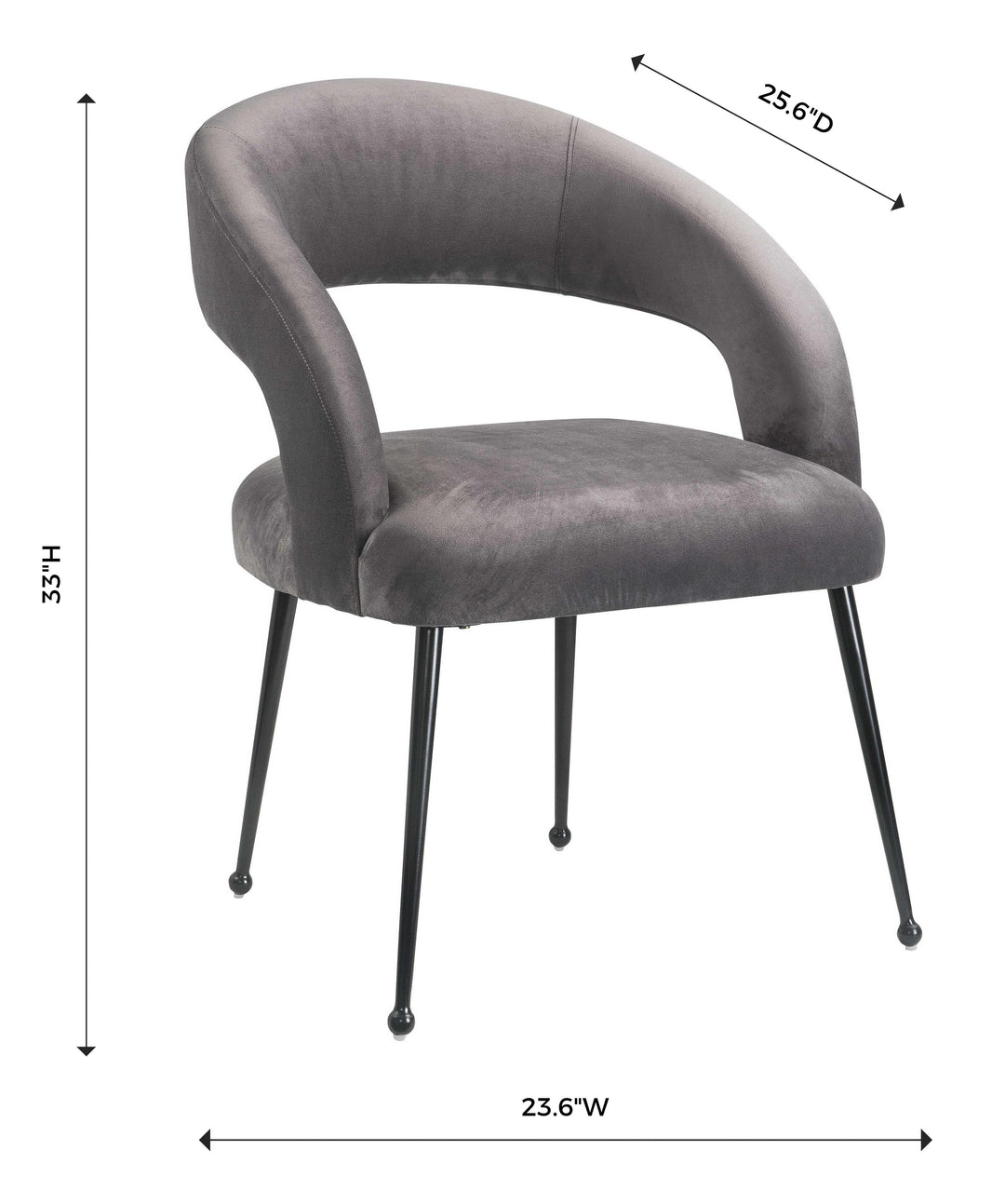 American Home Furniture | TOV Furniture - Rocco Grey Velvet Dining Chair