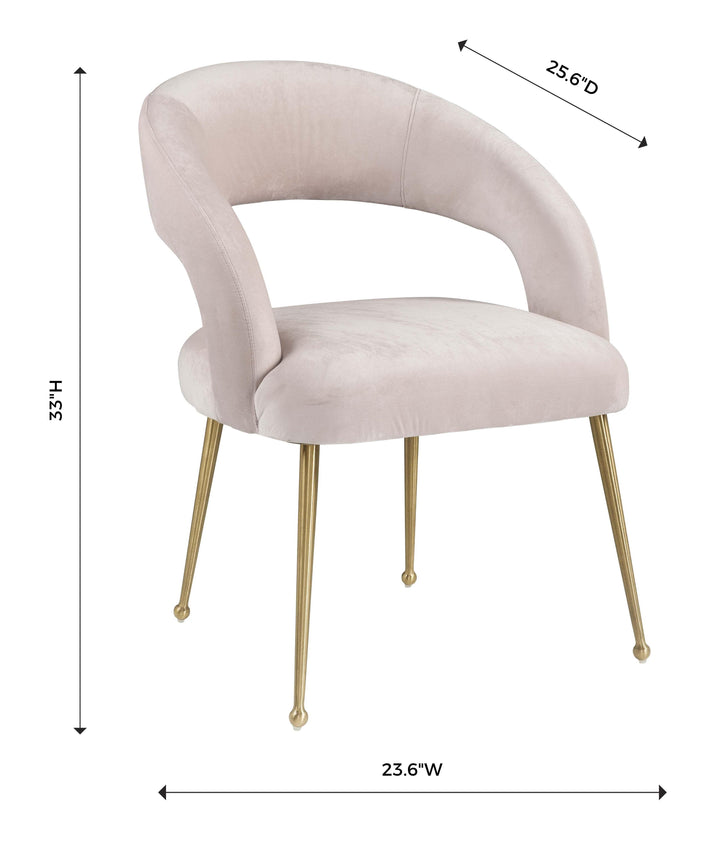 TOV Furniture Rocco Blush Velvet Dining Chair - Set of 2 DINING CHAIRS