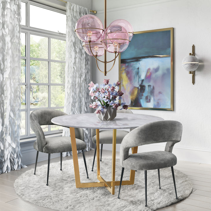 American Home Furniture | TOV Furniture - Rocco Slub Grey Dining Chair