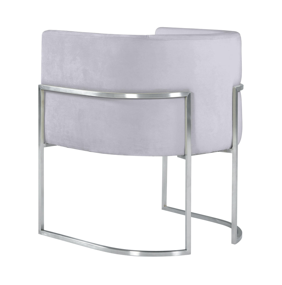 American Home Furniture | TOV Furniture - Giselle Grey Velvet Dining Chair with Silver Leg
