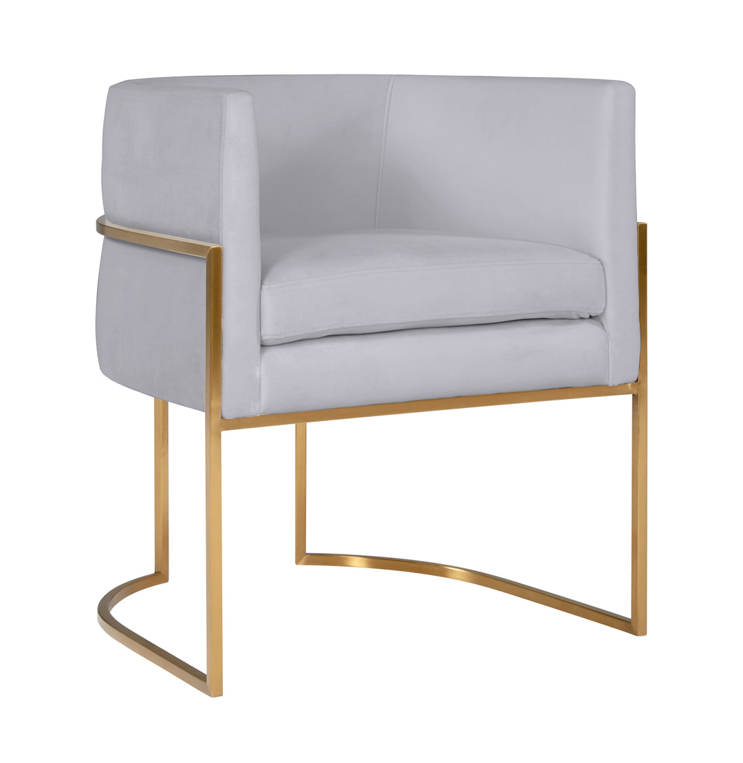 American Home Furniture | TOV Furniture - Giselle Grey Velvet Dining Chair with Gold Leg
