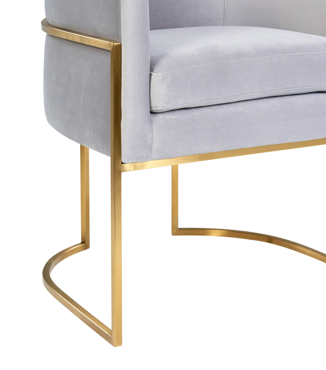 American Home Furniture | TOV Furniture - Giselle Grey Velvet Dining Chair with Gold Leg