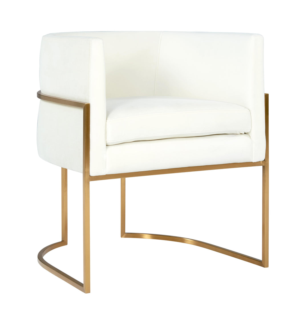 American Home Furniture | TOV Furniture - Giselle Cream Velvet Dining Chair Gold Leg