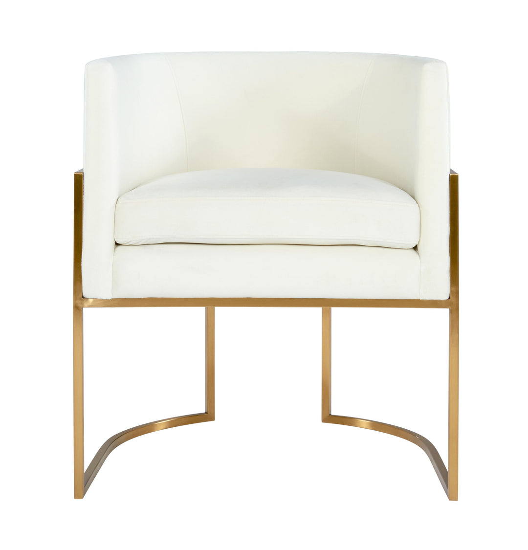 American Home Furniture | TOV Furniture - Giselle Cream Velvet Dining Chair Gold Leg