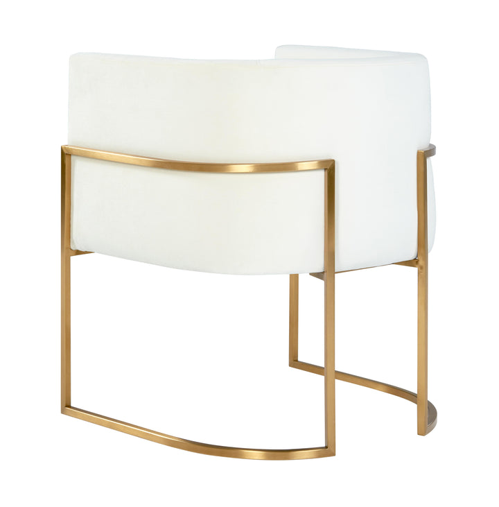 American Home Furniture | TOV Furniture - Giselle Cream Velvet Dining Chair Gold Leg