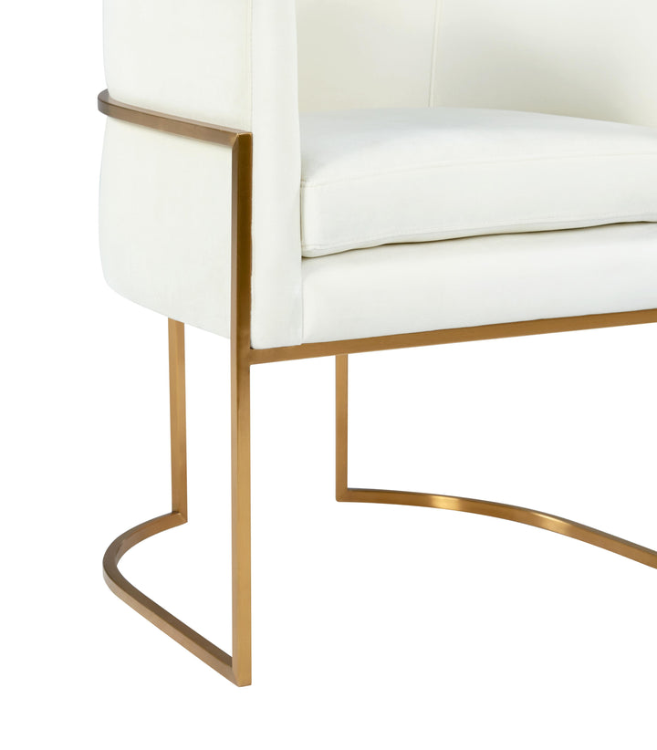 American Home Furniture | TOV Furniture - Giselle Cream Velvet Dining Chair Gold Leg